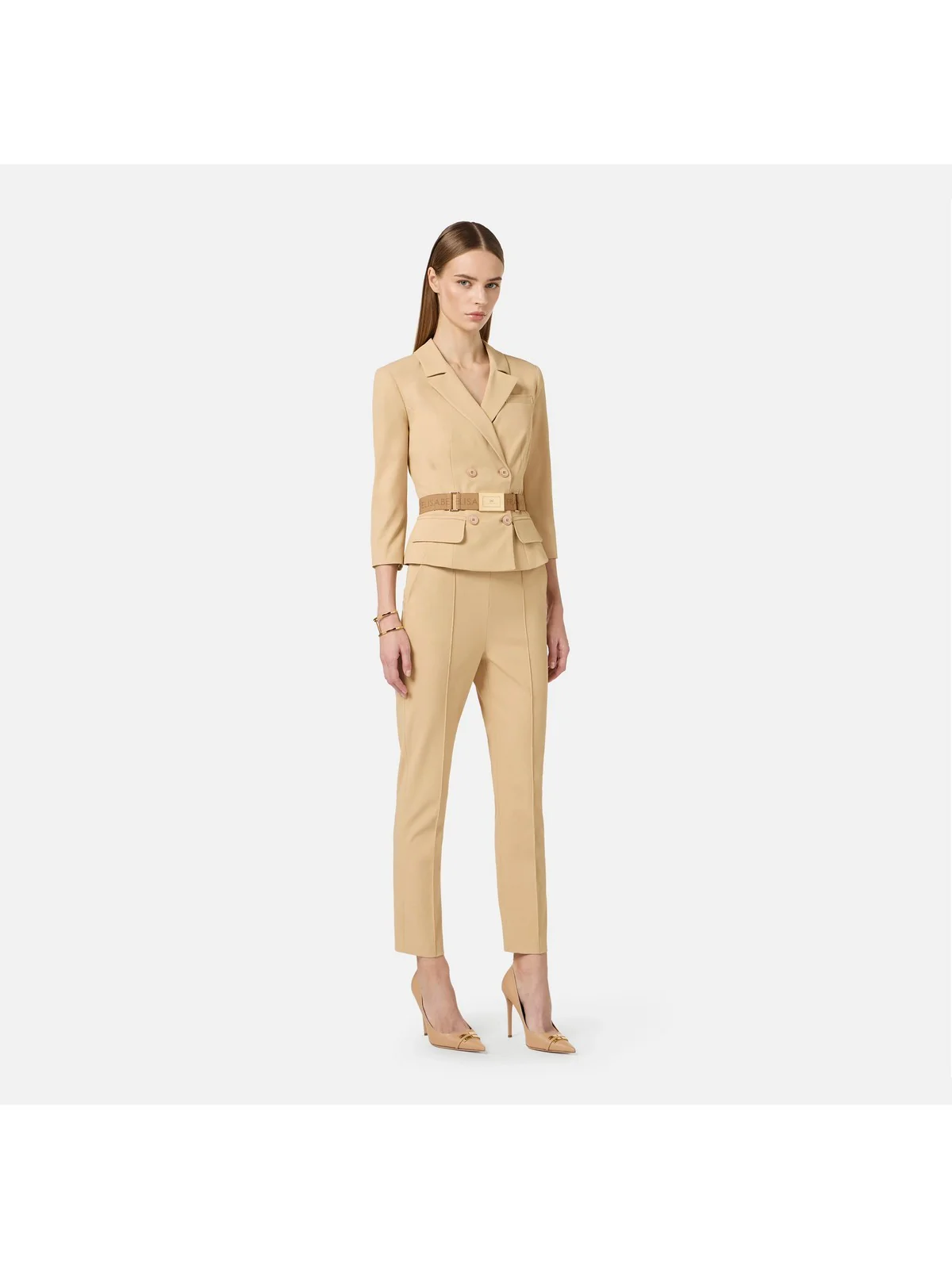 ELISABETTA FRANCHI Pantalone Donna  PA13261E2 470 CAMMELLO - Image 5