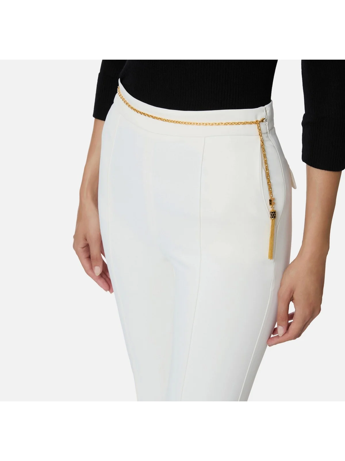 ELISABETTA FRANCHI Pantalone Donna PA14157E2 360 Avorio - Image 3