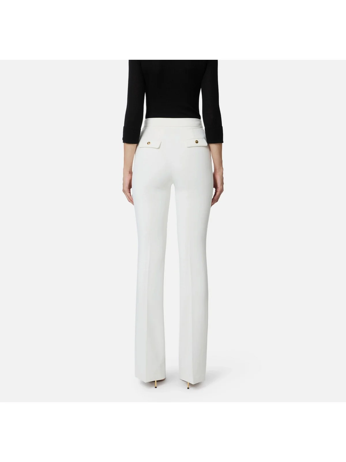 ELISABETTA FRANCHI Pantalone Donna PA14157E2 360 Avorio - Image 4
