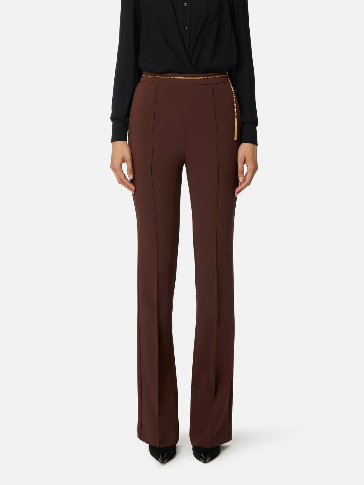 ELISABETTA FRANCHI Pantalone Donna  PA14157E2 EA3 COFFEE - Image 2