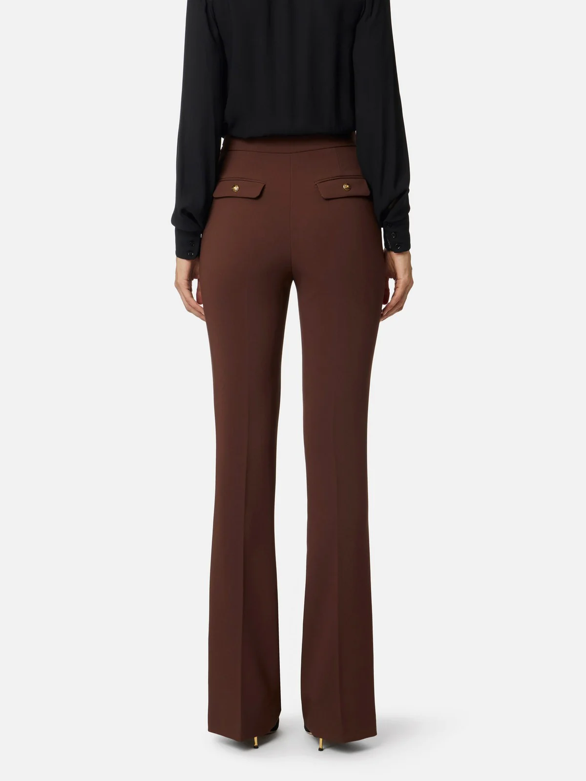 ELISABETTA FRANCHI Pantalone Donna  PA14157E2 EA3 COFFEE - Image 4