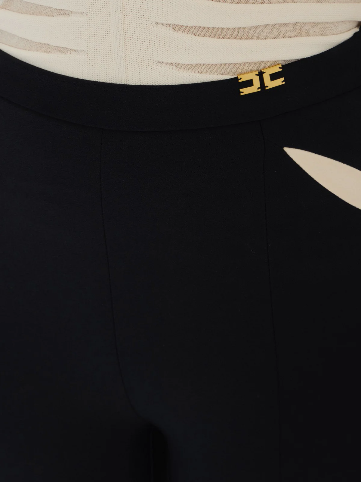 ELISABETTA FRANCHI Pantalone Donna PA15961E2 685 NERO/BURRO - Image 3