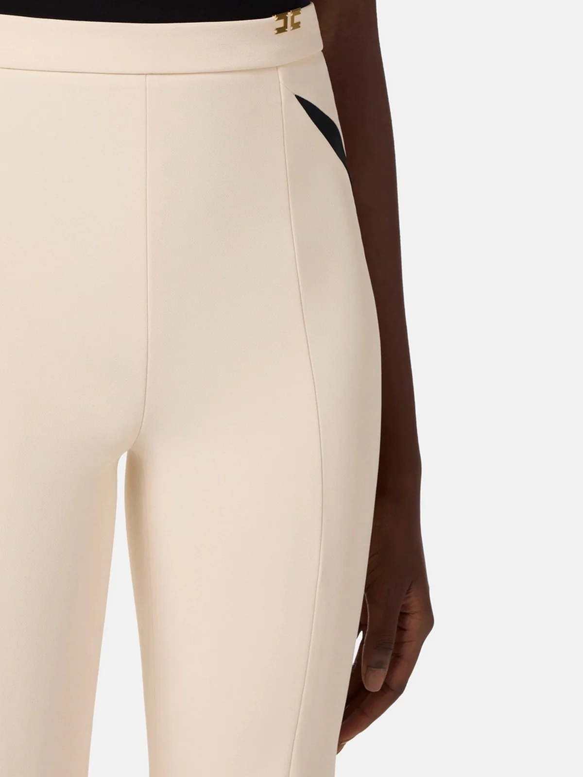 ELISABETTA FRANCHI Pantalone Donna  PA15961E2 E84 BURRO/NERO - Image 3