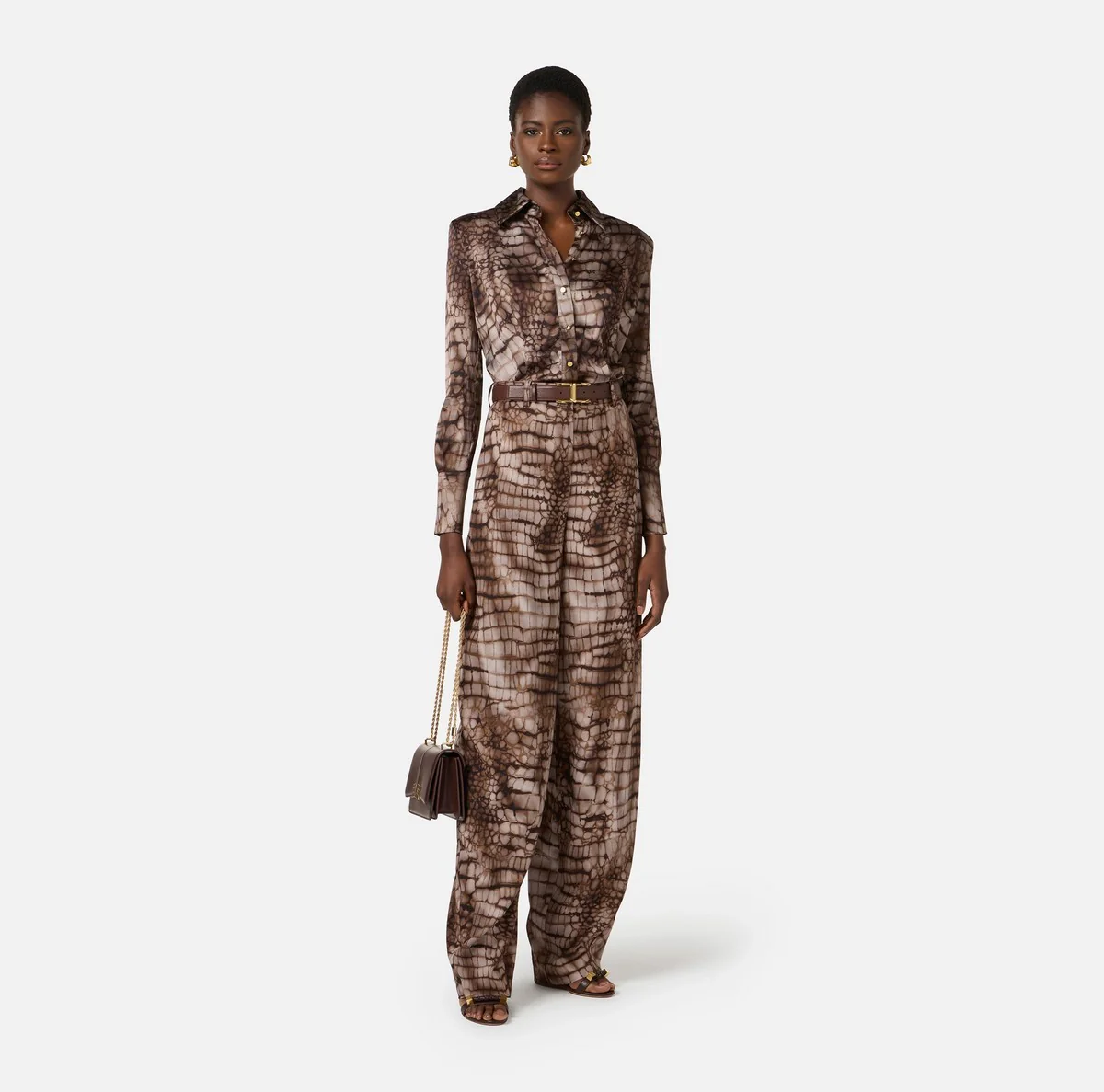 ELISABETTA FRANCHI Pantalone Donna  PA16261E2 644 CACAO - Image 2