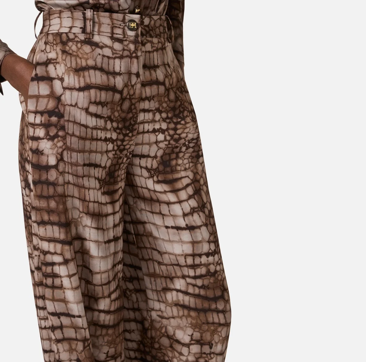 ELISABETTA FRANCHI Pantalone Donna  PA16261E2 644 CACAO - Image 4
