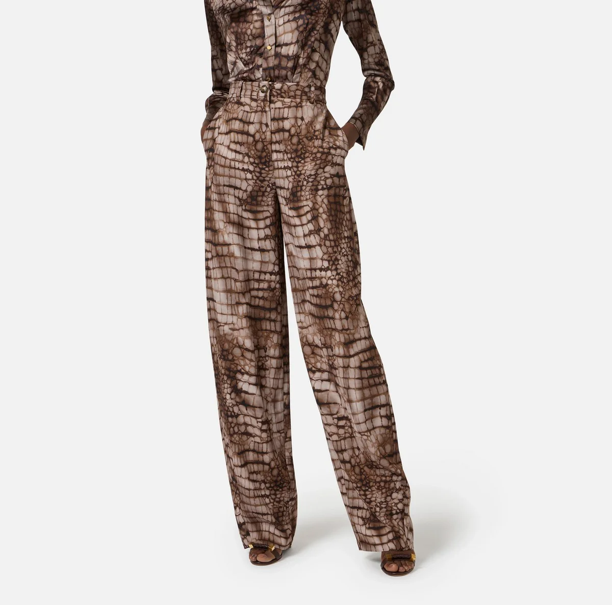 ELISABETTA FRANCHI Pantalone Donna  PA16261E2 644 CACAO - Image 5