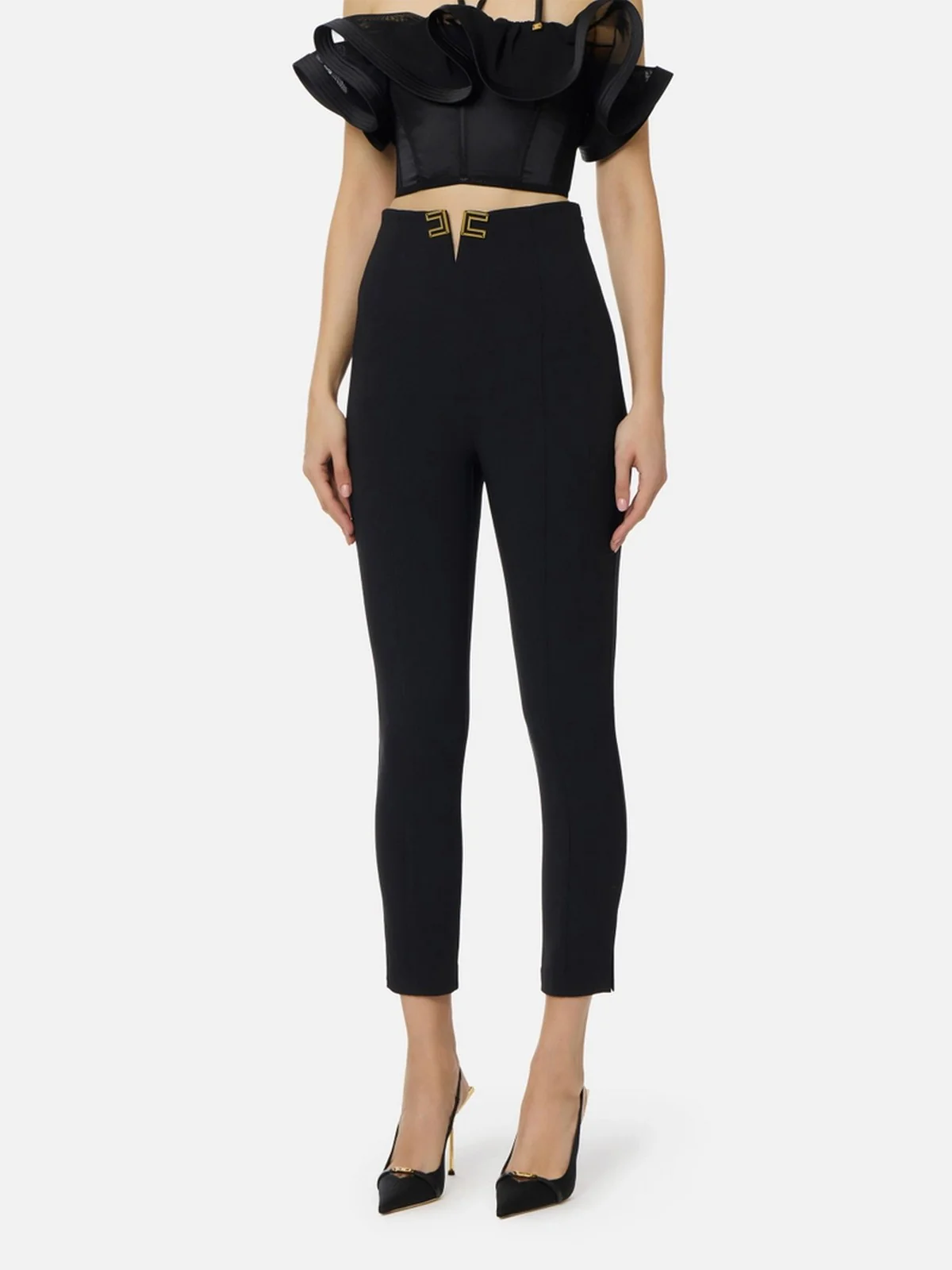 ELISABETTA FRANCHI Pantalone Donna  PA16361E2 110 Nero - Image 4