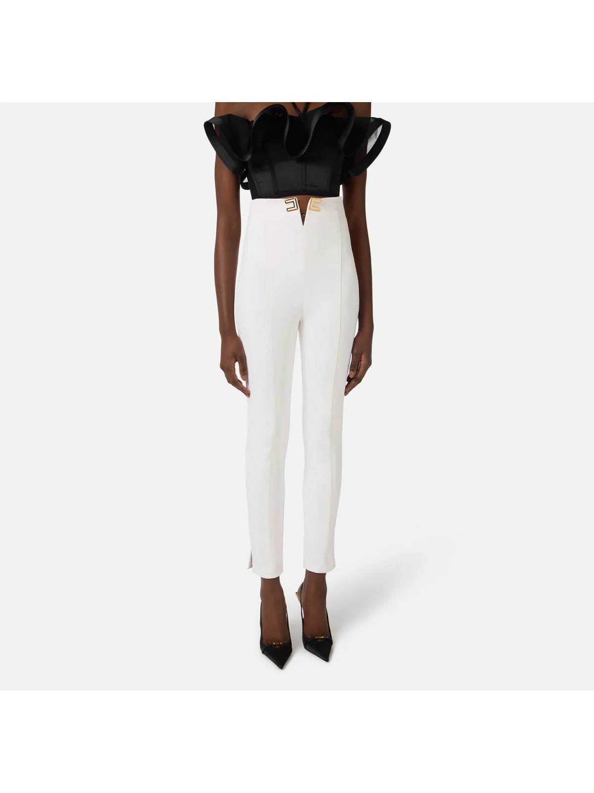 ELISABETTA FRANCHI Pantalone Donna  PA16361E2 360 Avorio - Image 3