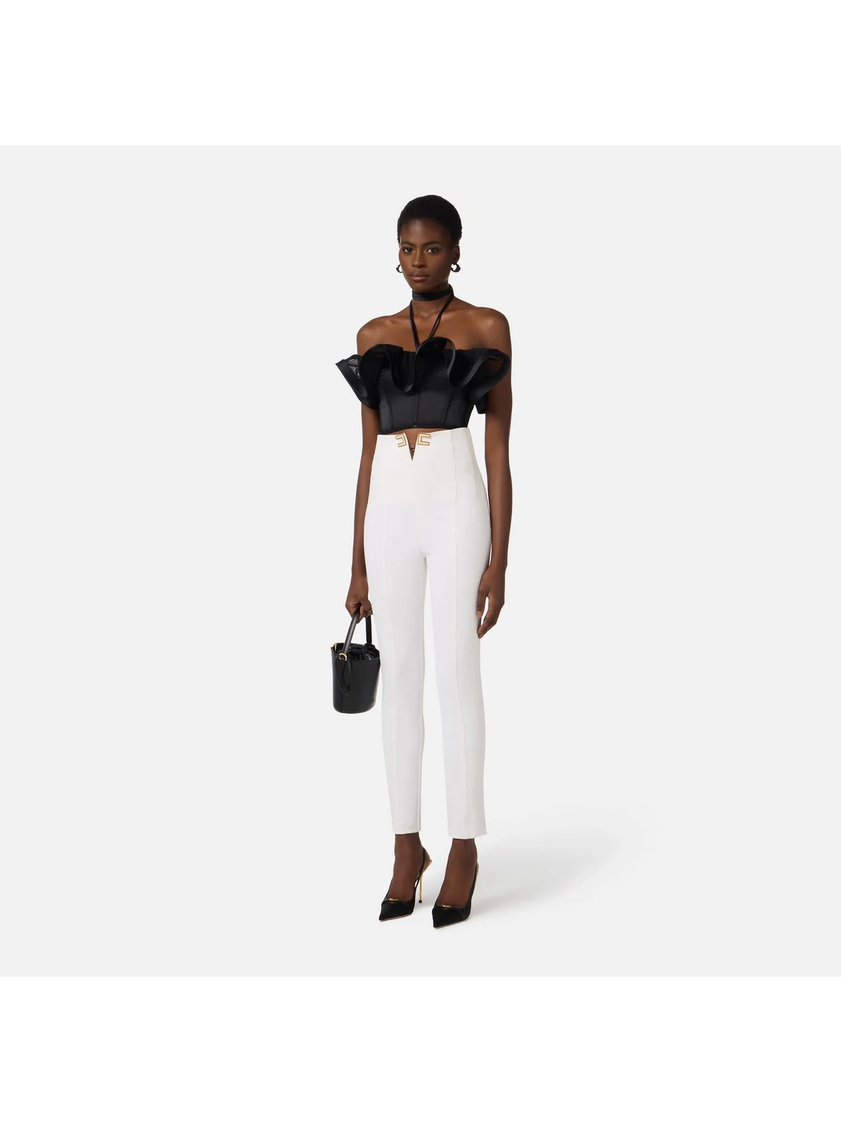 ELISABETTA FRANCHI Pantalone Donna  PA16361E2 360 Avorio - Image 5