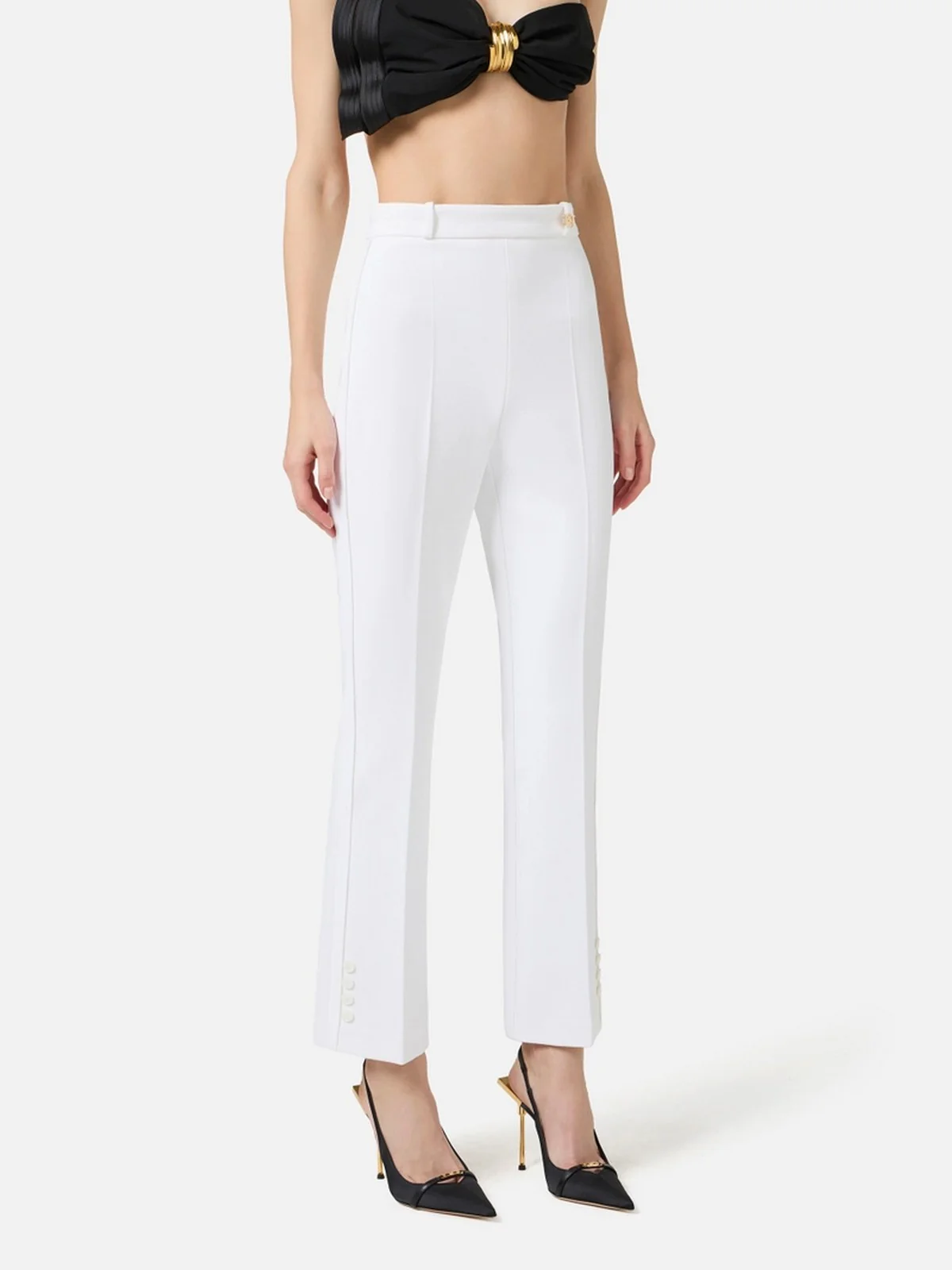 ELISABETTA FRANCHI Pantalone Donna  PA16861E2 360 Avorio - Image 4