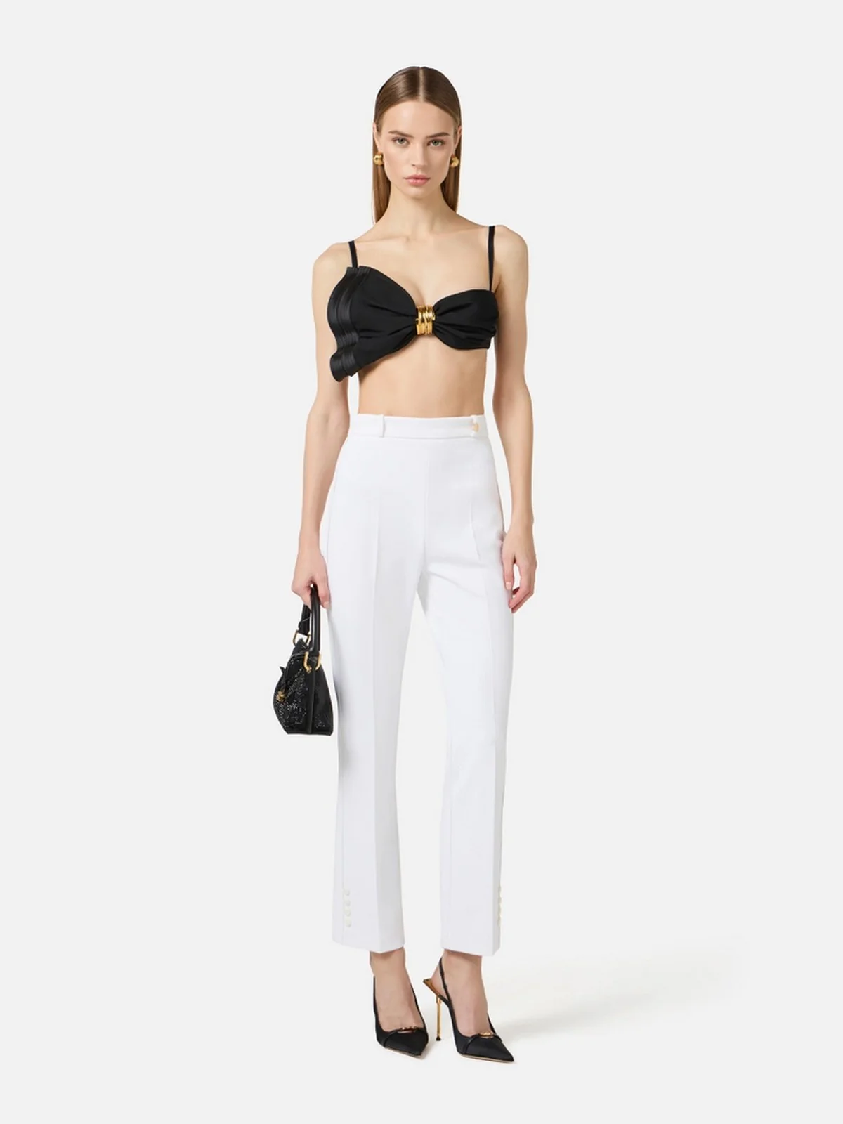 ELISABETTA FRANCHI Pantalone Donna  PA16861E2 360 Avorio - Image 5
