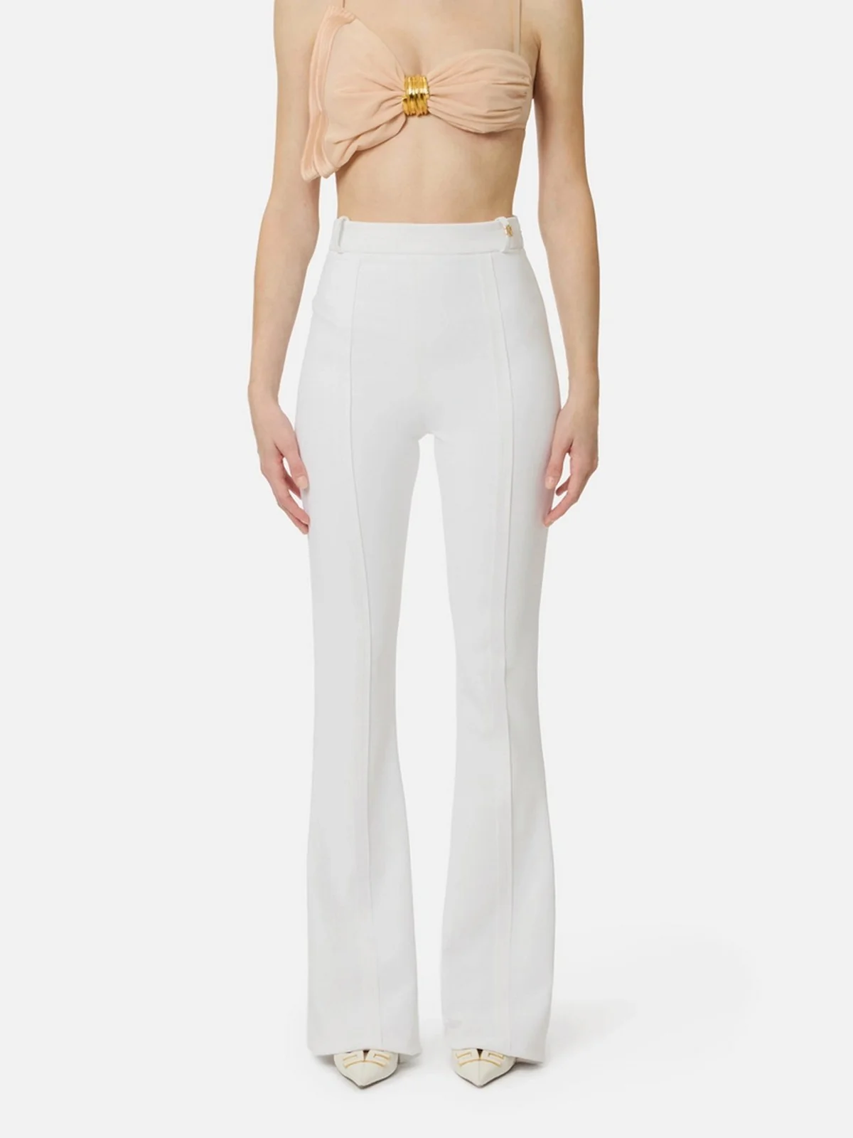 ELISABETTA FRANCHI Pantalone Donna  PA16961E2 360 Avorio - Image 4