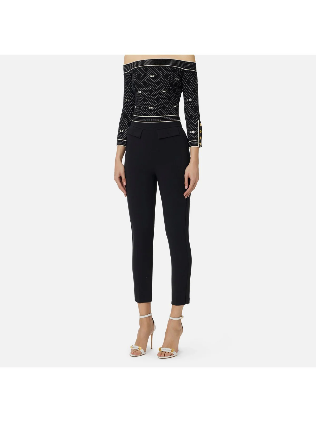 ELISABETTA FRANCHI Pantalone Donna  PA17061E2 110 Nero - Image 4