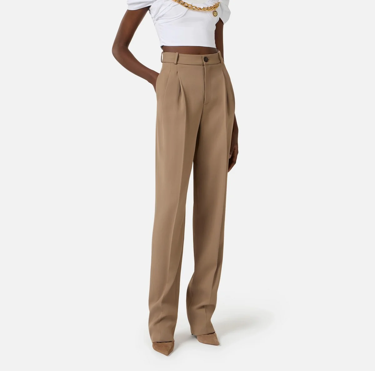 ELISABETTA FRANCHI Pantalone Donna  PA17661E2 229 ARGILLA - Image 4