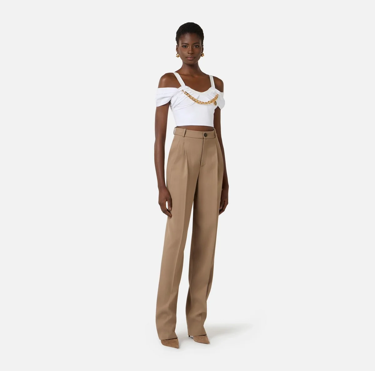 ELISABETTA FRANCHI Pantalone Donna  PA17661E2 229 ARGILLA - Image 5