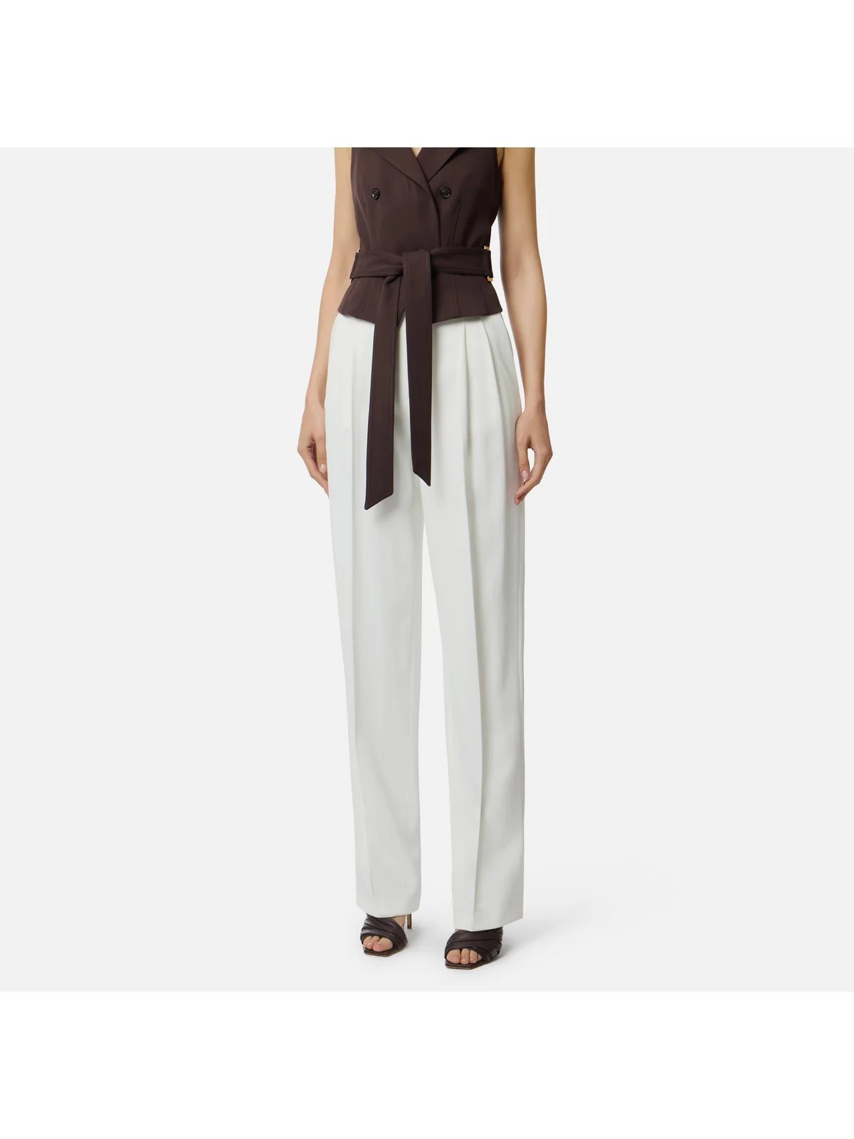 ELISABETTA FRANCHI Pantalone Donna PA17661E2 360 Avorio - Image 4