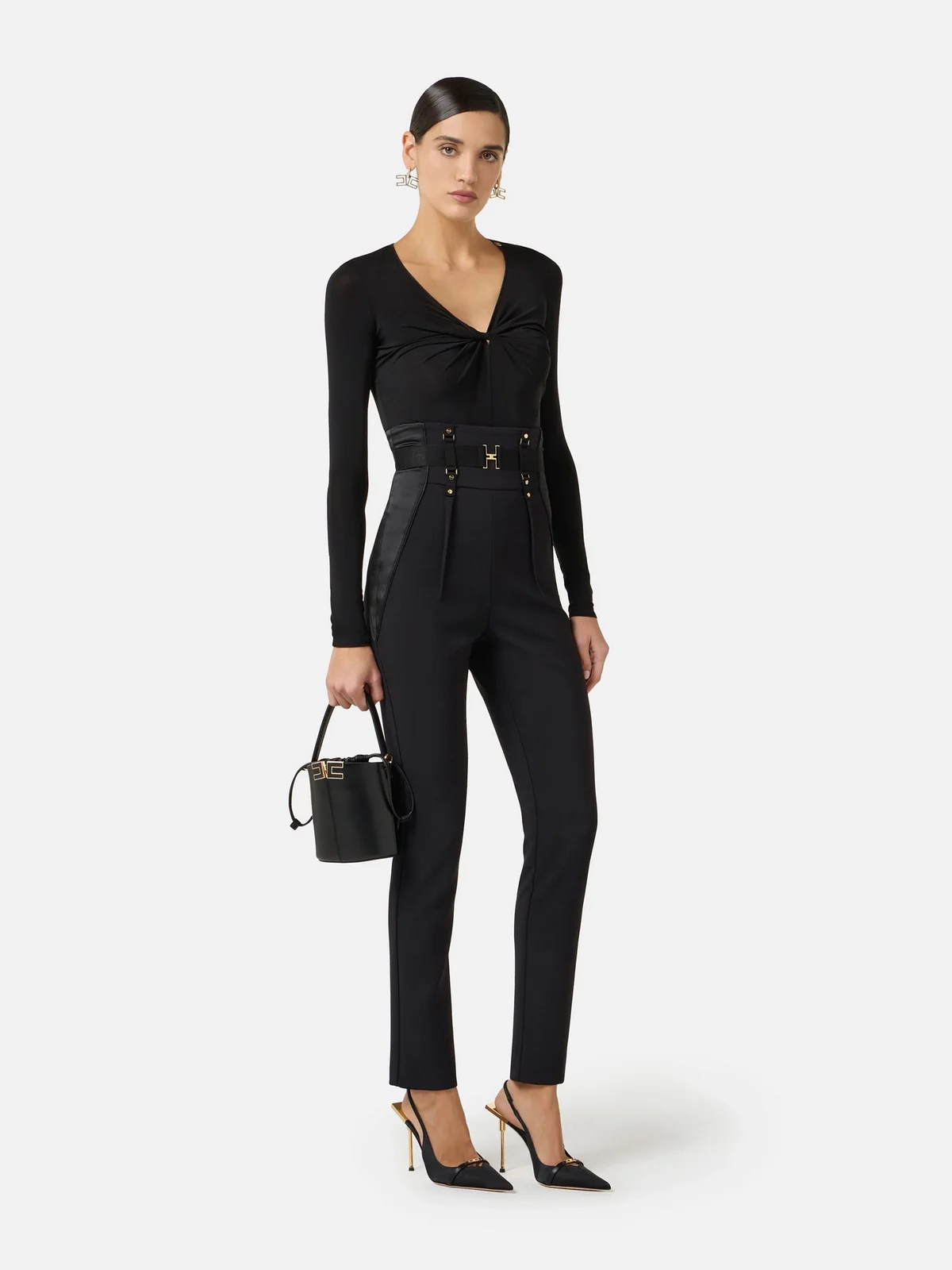 ELISABETTA FRANCHI Pantalone Donna  PA18062E2 110 Nero - Image 2