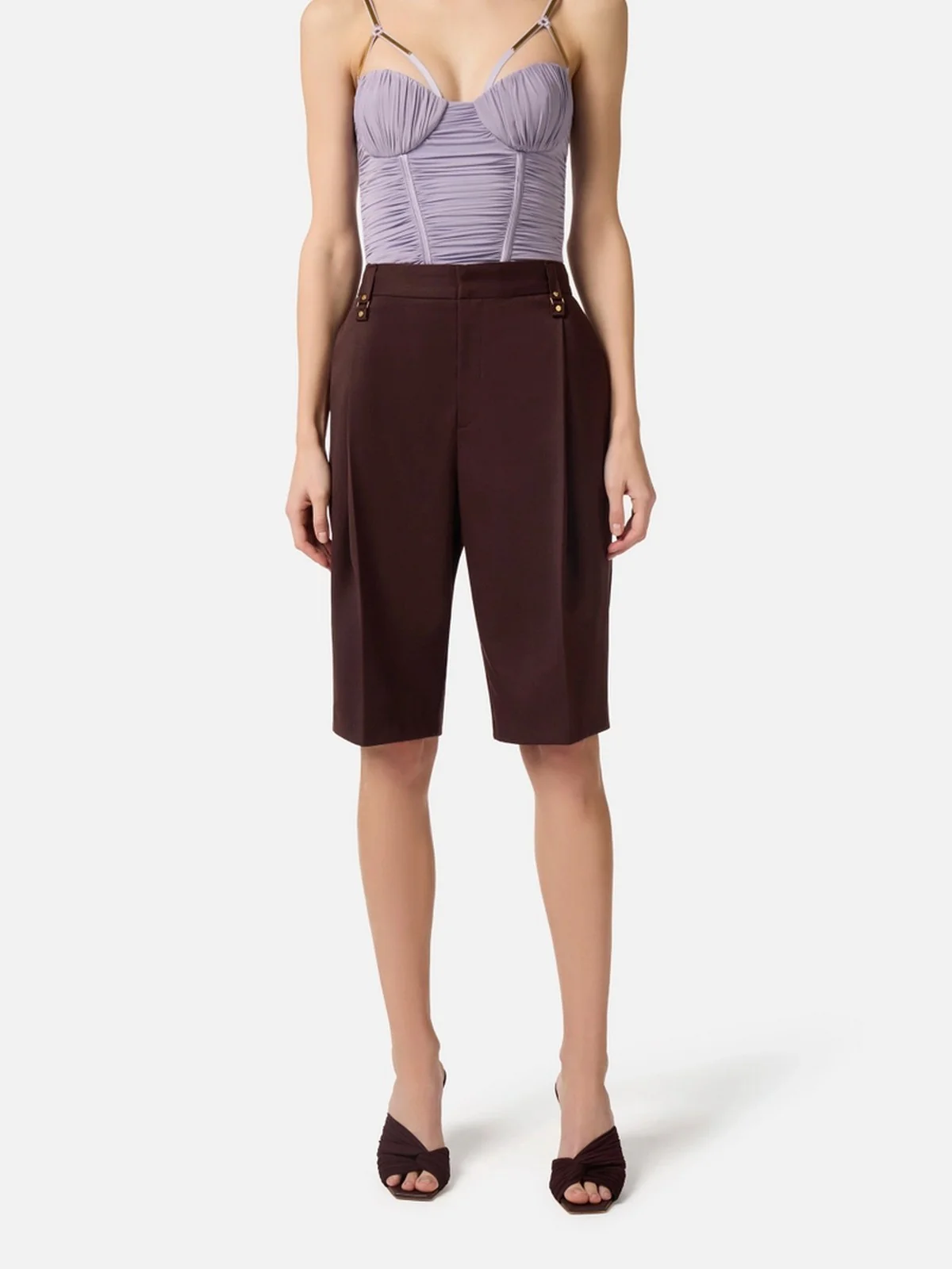 ELISABETTA FRANCHI Pantalone Donna  PA18162E2 644 CACAO - Image 3