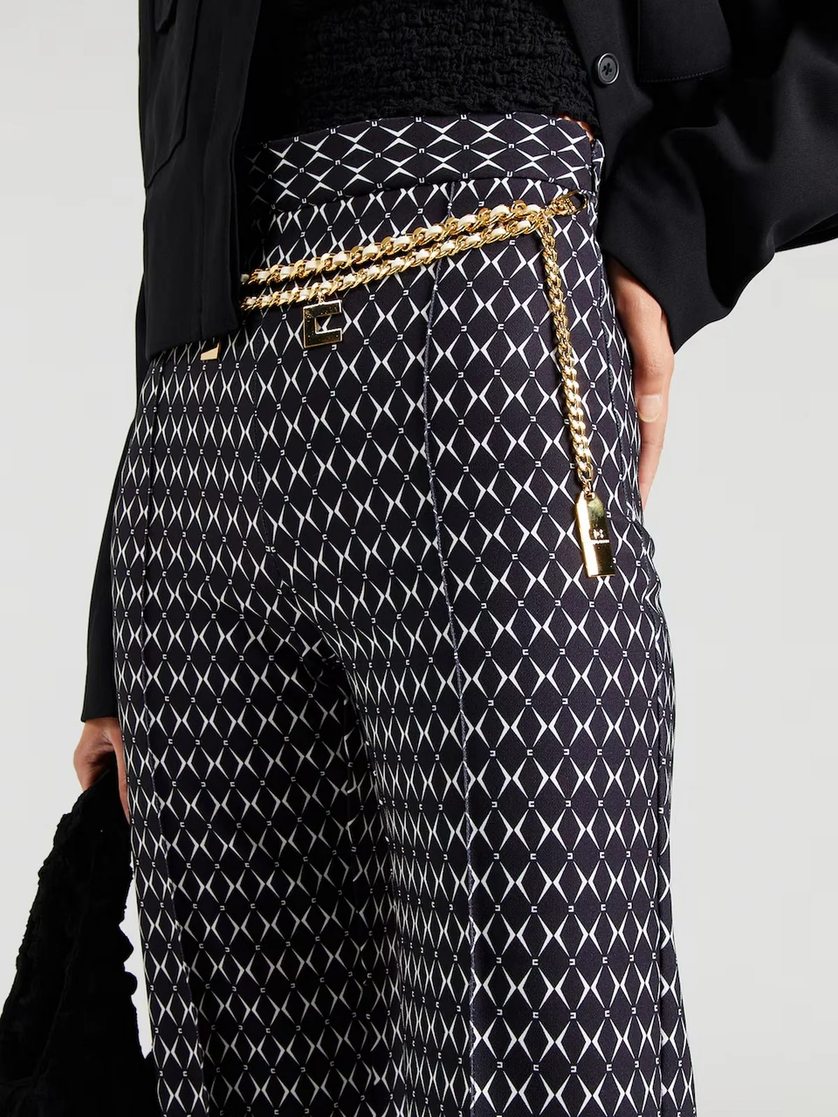 ELISABETTA FRANCHI Pantalone Donna  PAS3546E2 685 Nero - Image 3