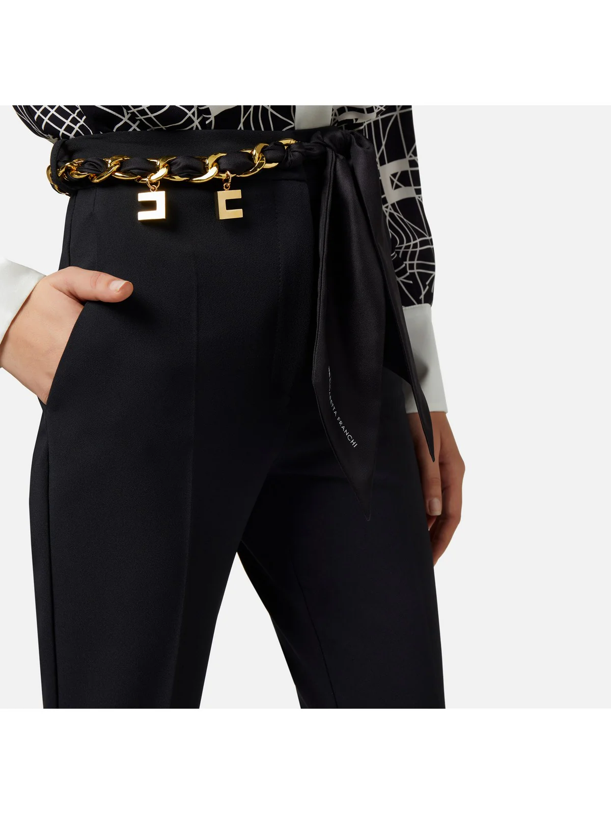 ELISABETTA FRANCHI Pantalone Donna  PAT1641E2 110 Nero - Image 4