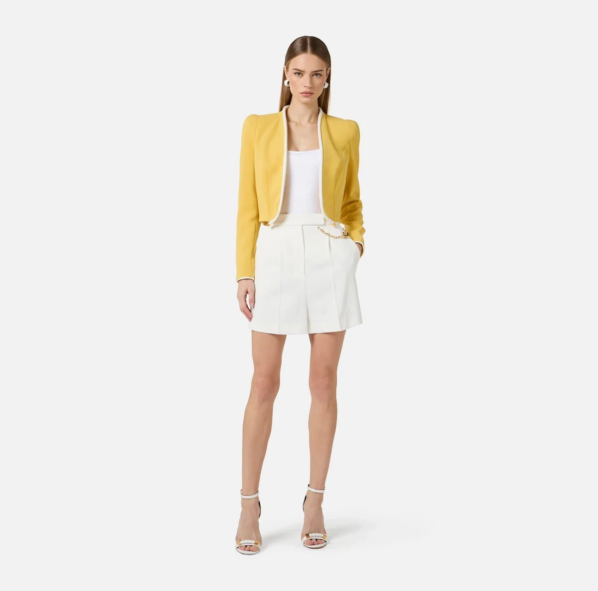 ELISABETTA FRANCHI Pantalone Donna  SH00561E2 360 Avorio - Image 5