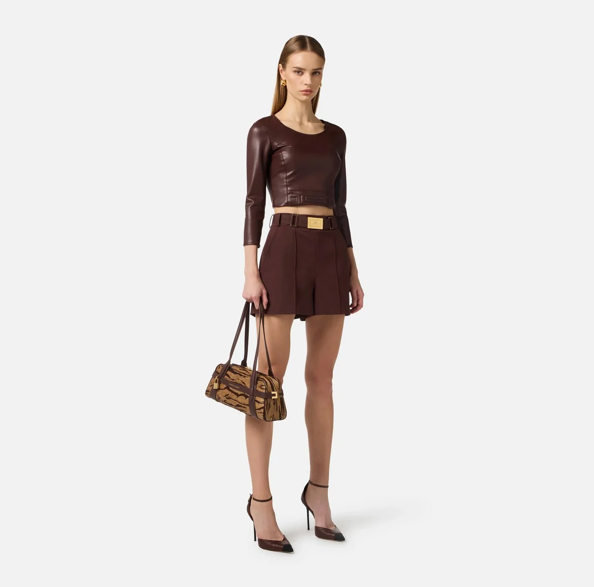 ELISABETTA FRANCHI Pantalone Donna  SH00861E2 644 CACAO - Image 4