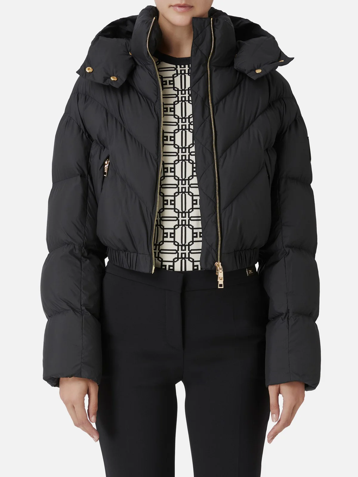 ELISABETTA FRANCHI Piumino Donna PI73D46E2 110 Nero - Image 2