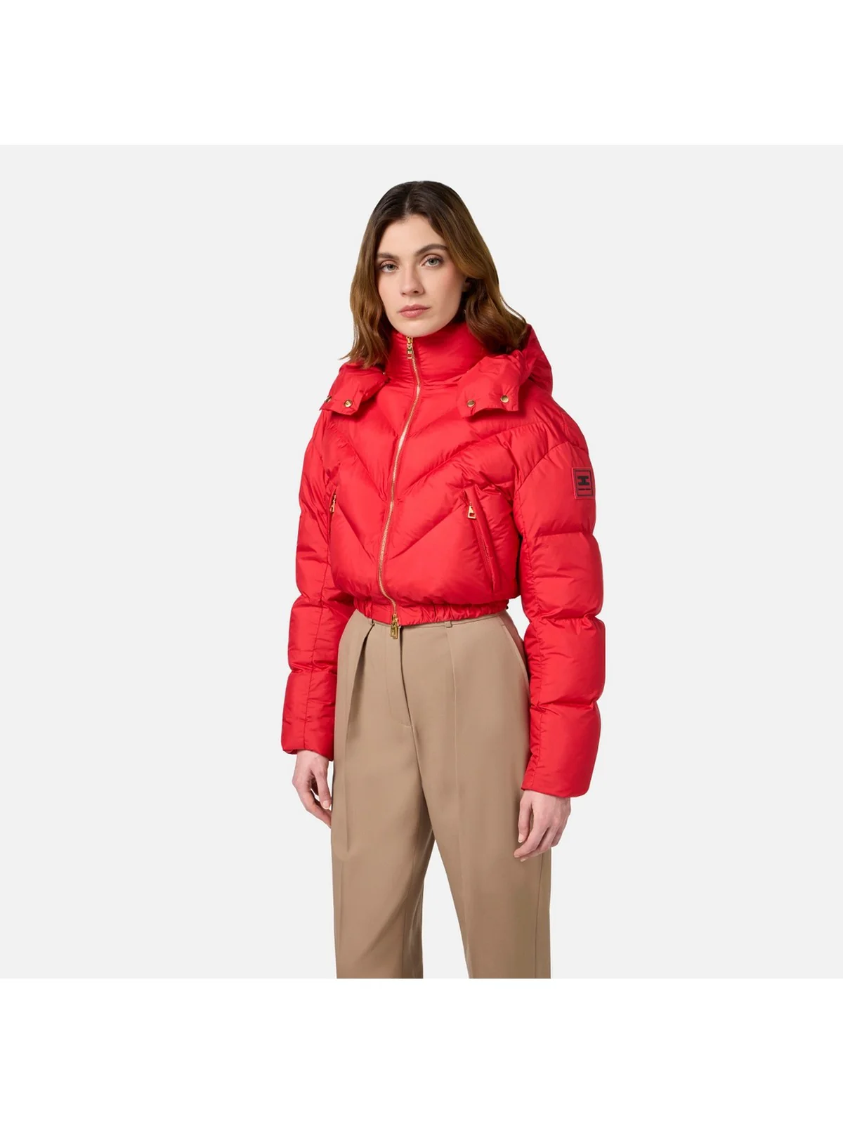 ELISABETTA FRANCHI Piumino Donna  PI73D46E2 CG5 Rosso - Image 3