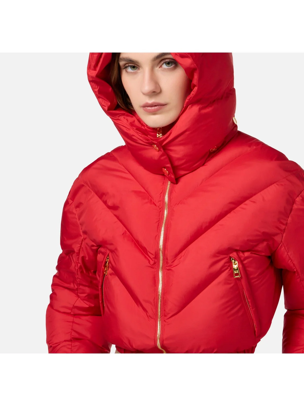 ELISABETTA FRANCHI Piumino Donna  PI73D46E2 CG5 Rosso - Image 4
