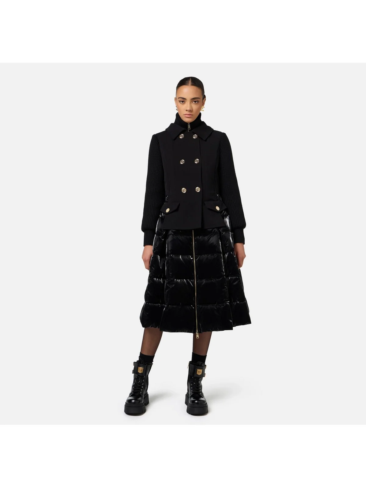 ELISABETTA FRANCHI Piumino Donna  PI80Z46E2 110 Nero - Image 2
