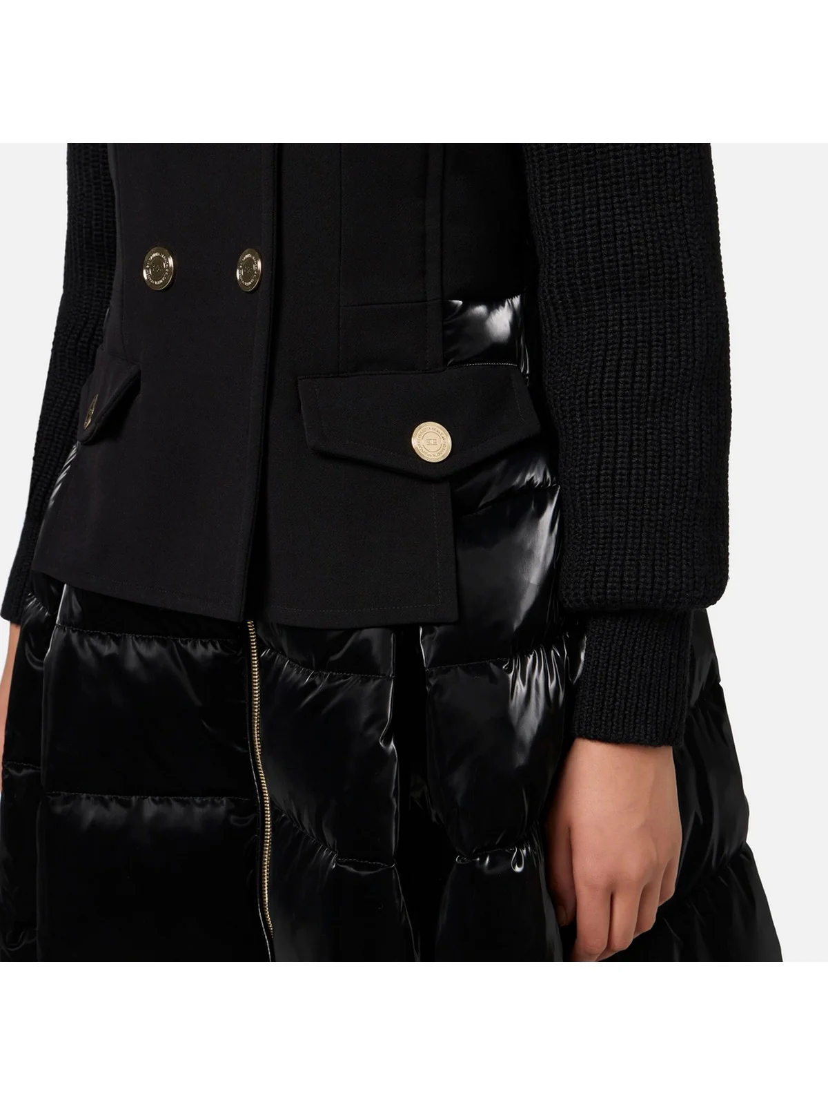 ELISABETTA FRANCHI Piumino Donna  PI80Z46E2 110 Nero - Image 4