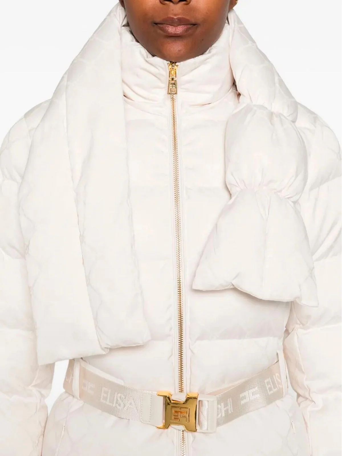 ELISABETTA FRANCHI Piumino Donna  PI83D56E2 DZ9 MILK - Image 4