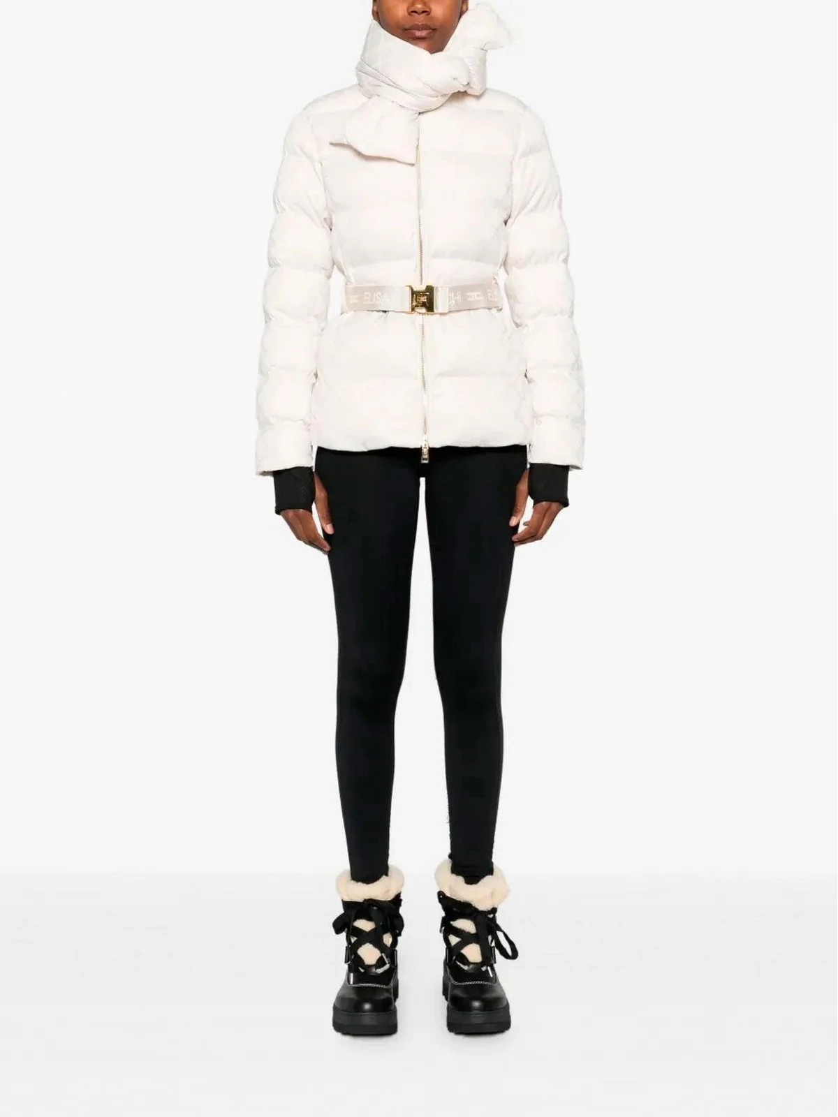 ELISABETTA FRANCHI Piumino Donna  PI83D56E2 DZ9 MILK - Image 5
