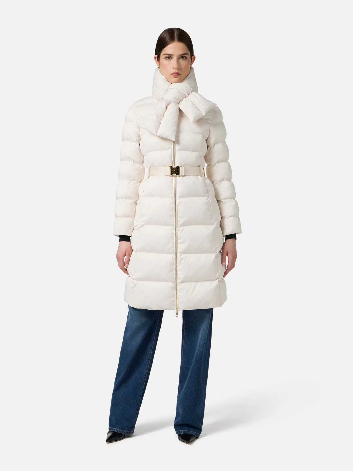 ELISABETTA FRANCHI Piumino Donna  PI84D56E2 DZ9 MILK - Image 2