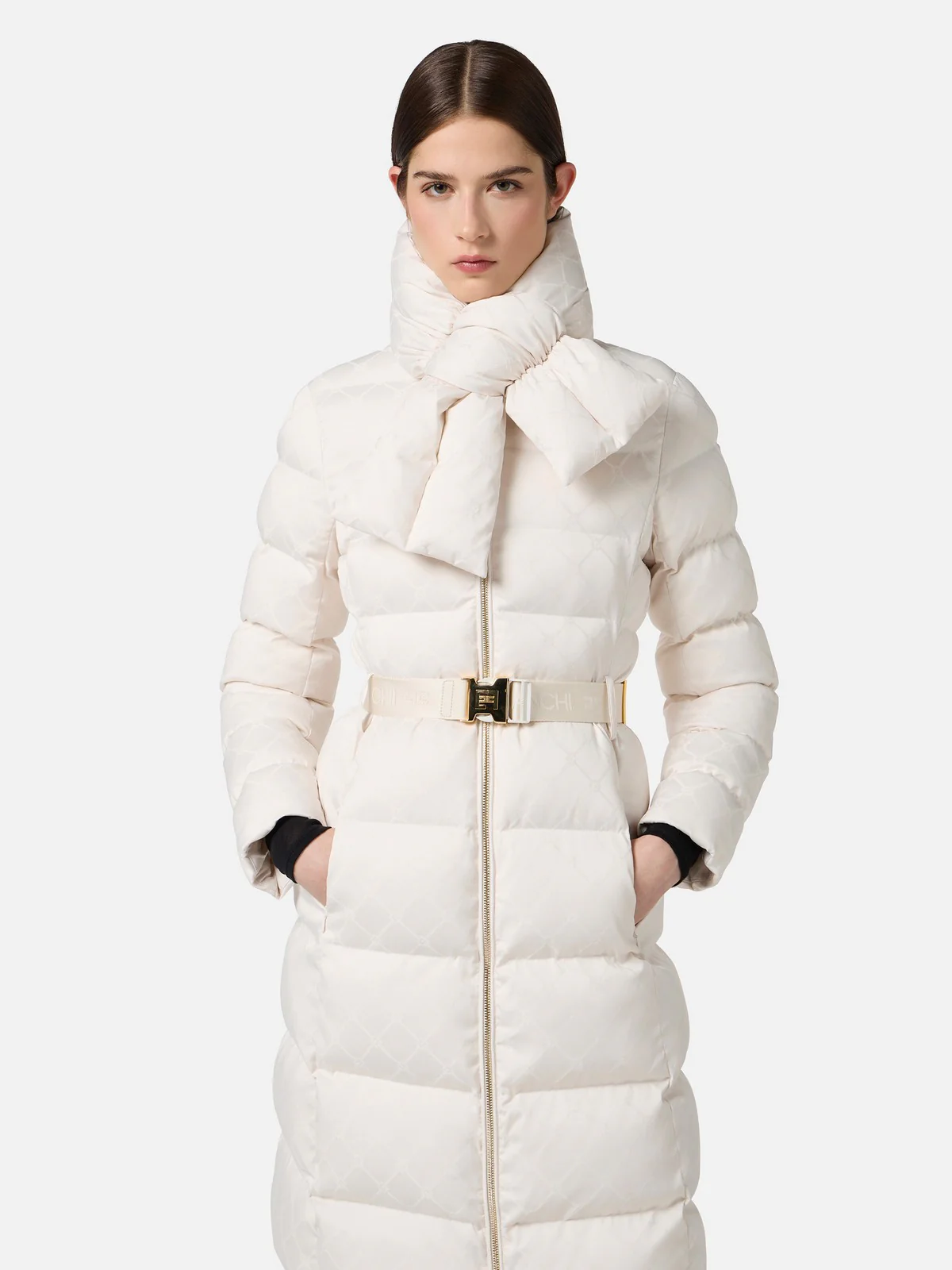 ELISABETTA FRANCHI Piumino Donna  PI84D56E2 DZ9 MILK - Image 3
