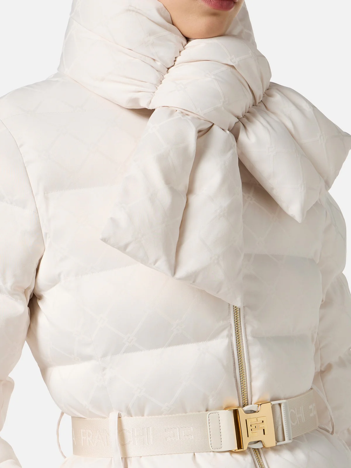 ELISABETTA FRANCHI Piumino Donna  PI84D56E2 DZ9 MILK - Image 4