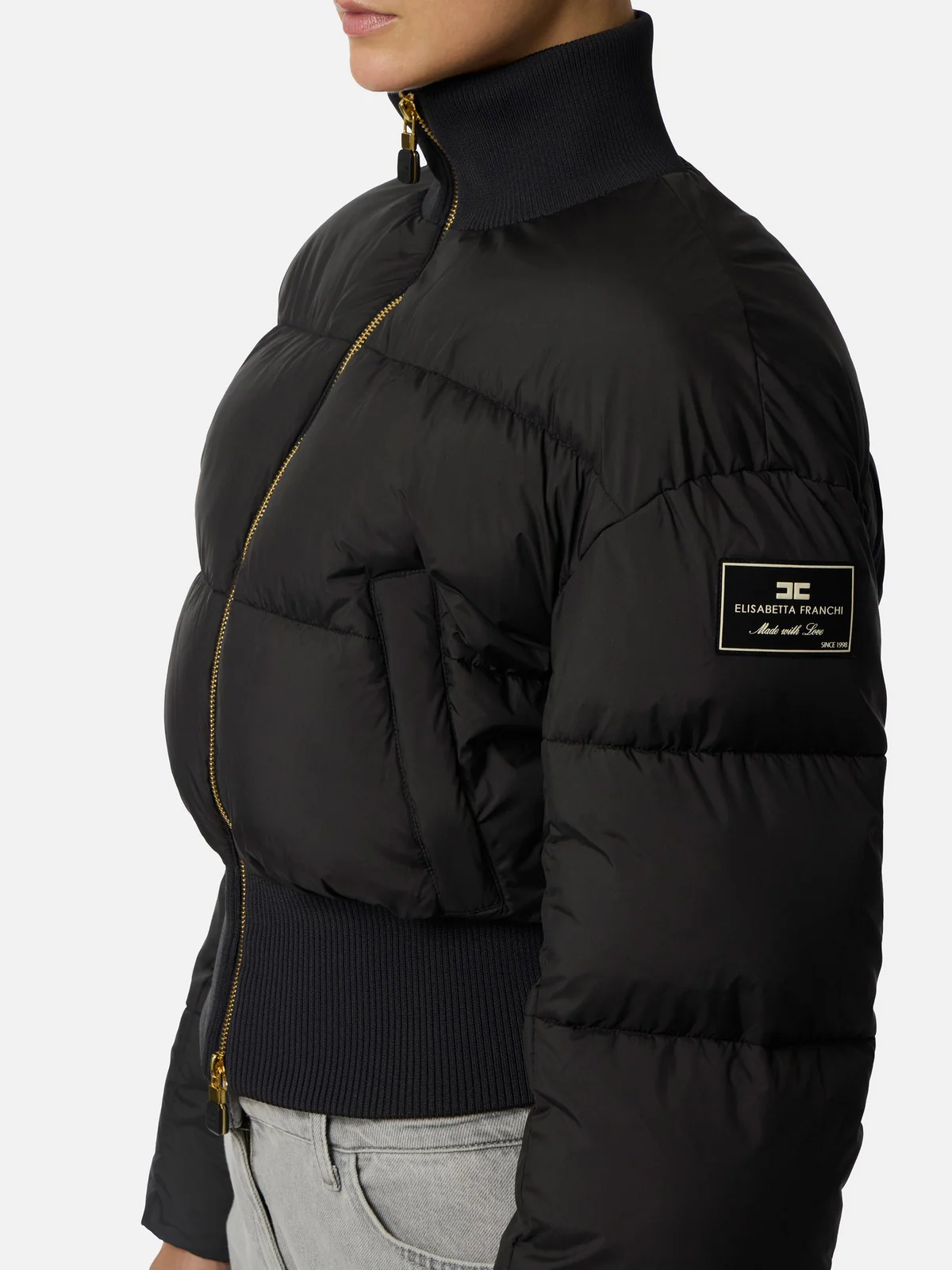 ELISABETTA FRANCHI Piumino Donna PI85D56E2 110 Nero - Image 3