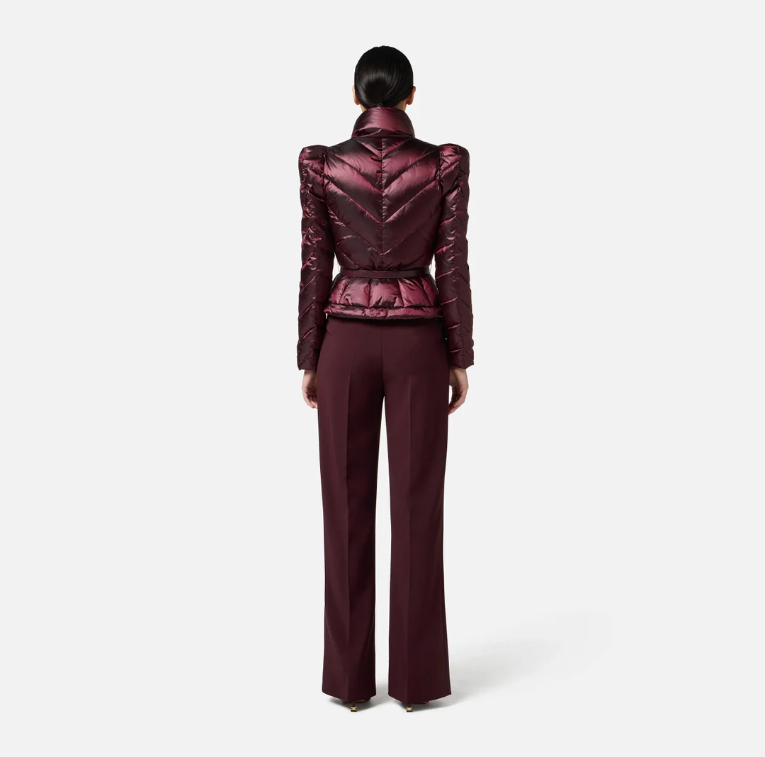 ELISABETTA FRANCHI Piumino Donna  PI89Z56E2 EA4 MERLOT - Image 3