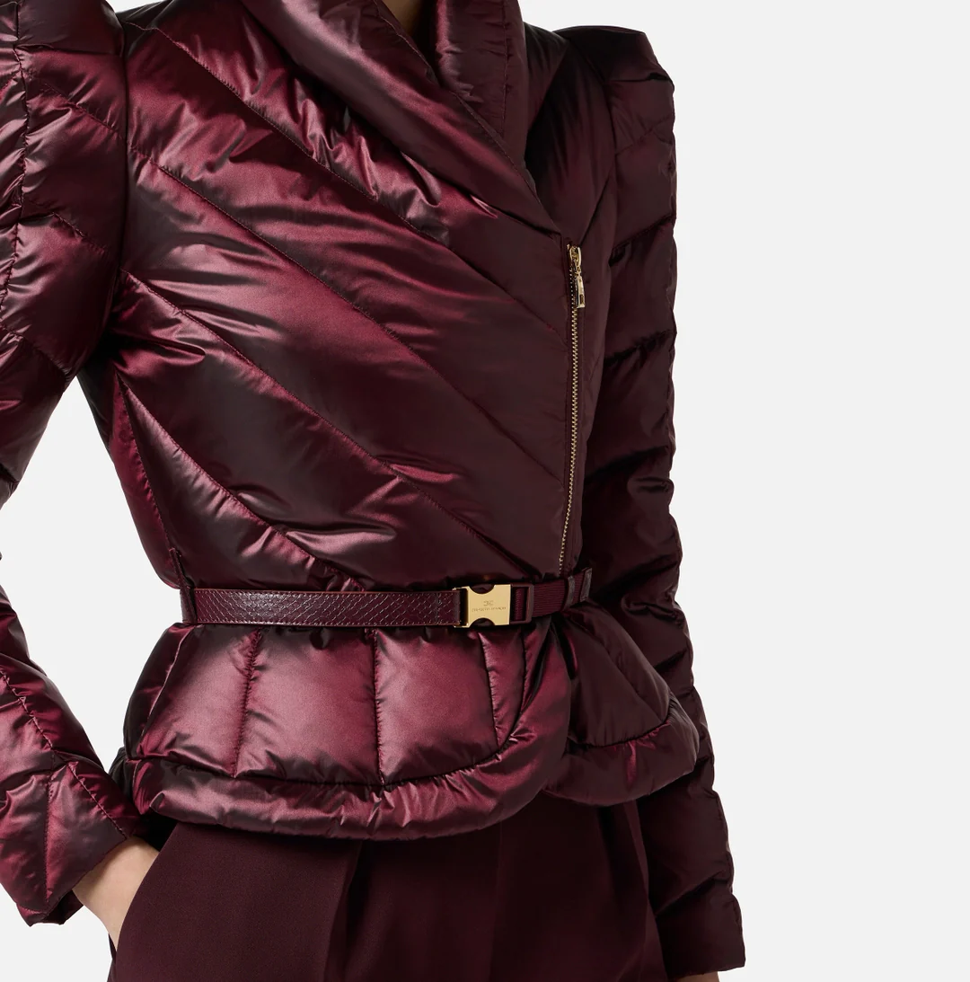 ELISABETTA FRANCHI Piumino Donna  PI89Z56E2 EA4 MERLOT - Image 5