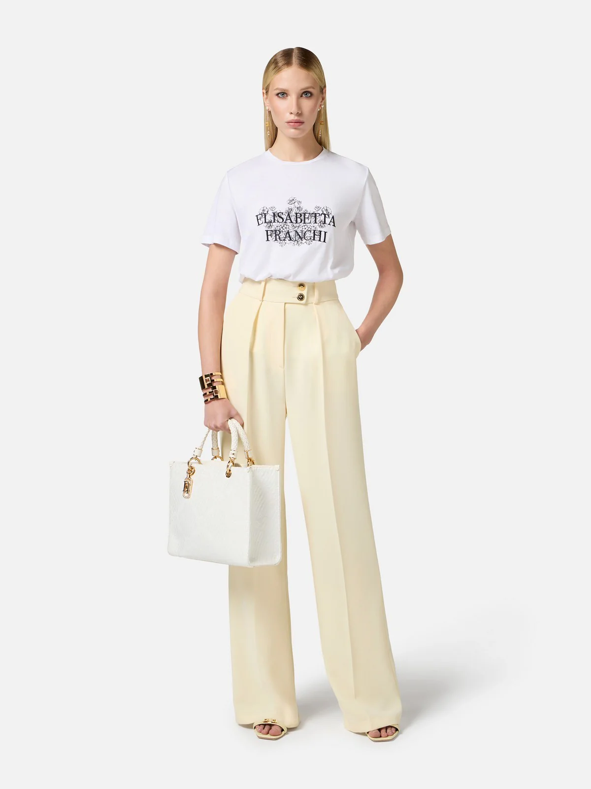 ELISABETTA FRANCHI T-shirt Donna  MA00351E2-270 Bianco - Image 2