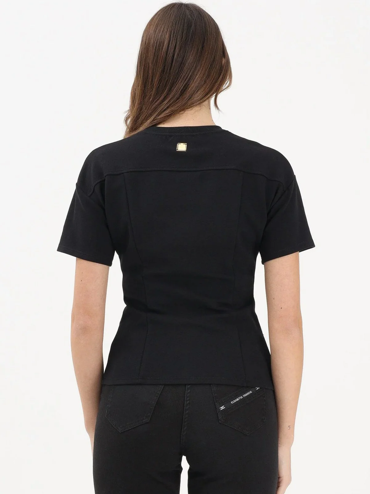 ELISABETTA FRANCHI T-shirt Donna  MA00461E2 110 Nero - Image 3