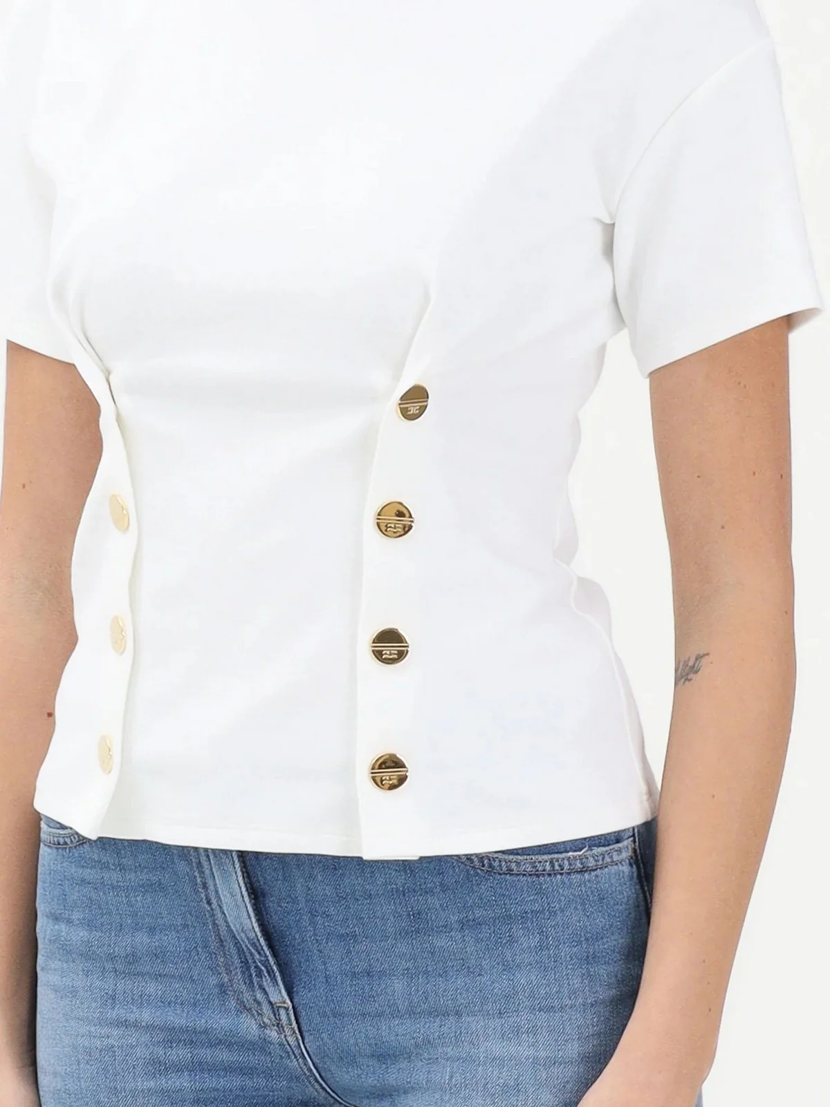 ELISABETTA FRANCHI T-shirt Donna  MA00461E2 270 GESSO - Image 3