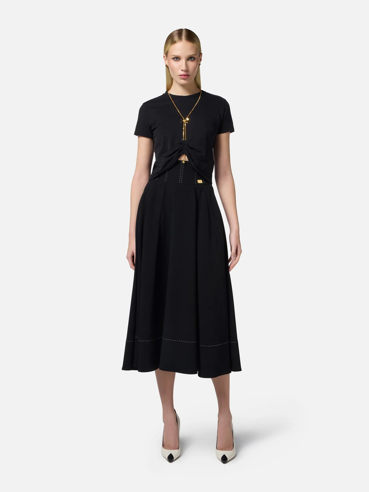 ELISABETTA FRANCHI T-shirt Donna MA00651E2-110 Nero - Image 2