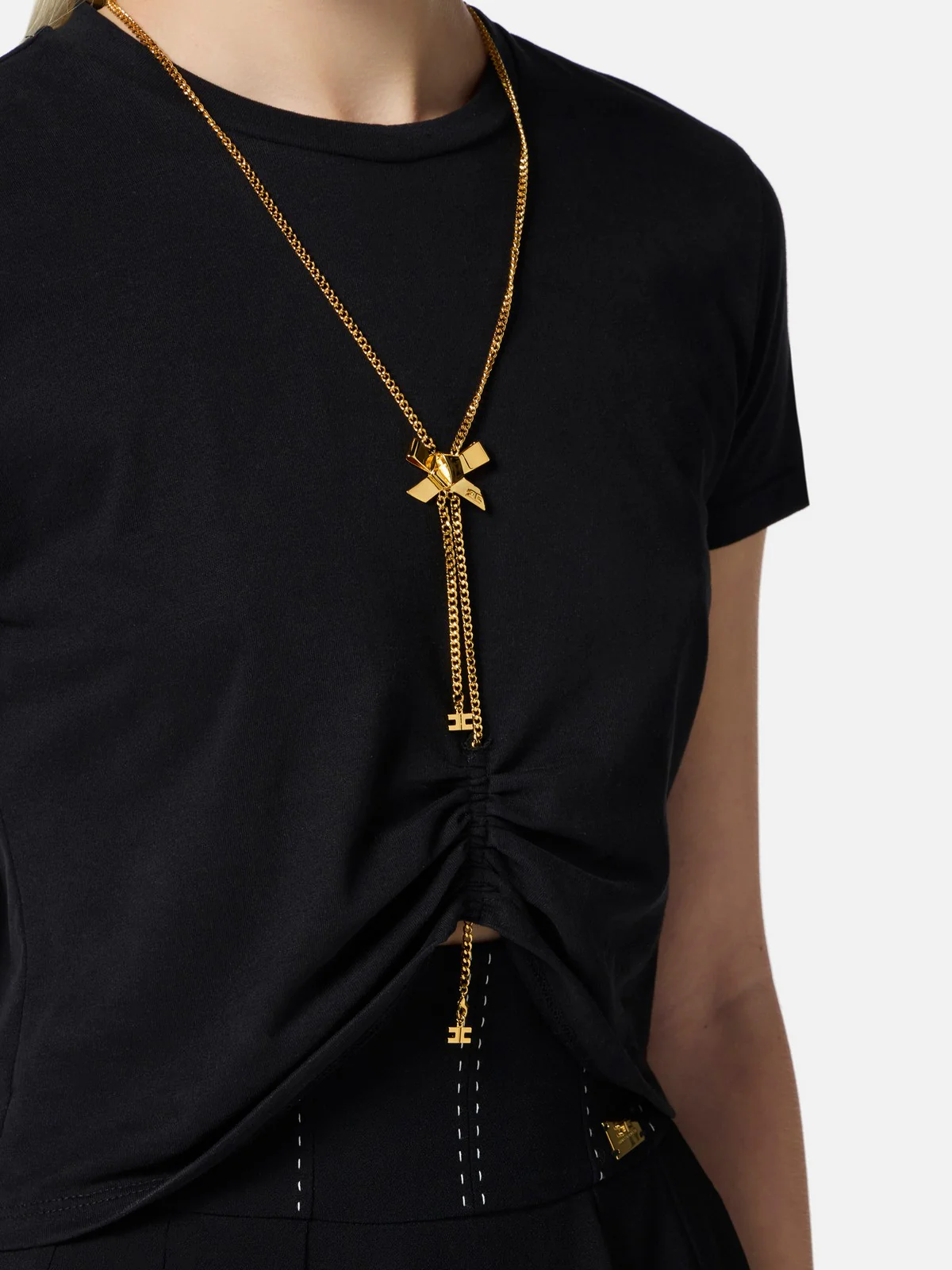 ELISABETTA FRANCHI T-shirt Donna MA00651E2-110 Nero - Image 4