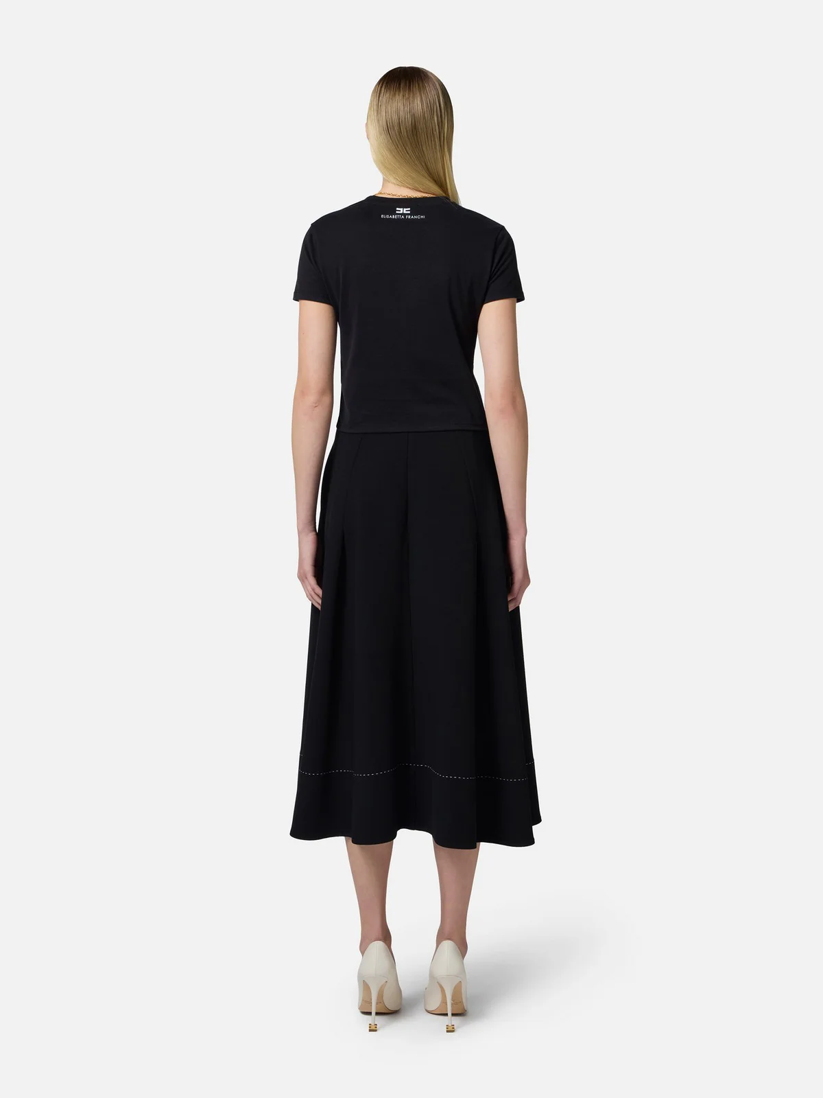 ELISABETTA FRANCHI T-shirt Donna MA00651E2-110 Nero - Image 5