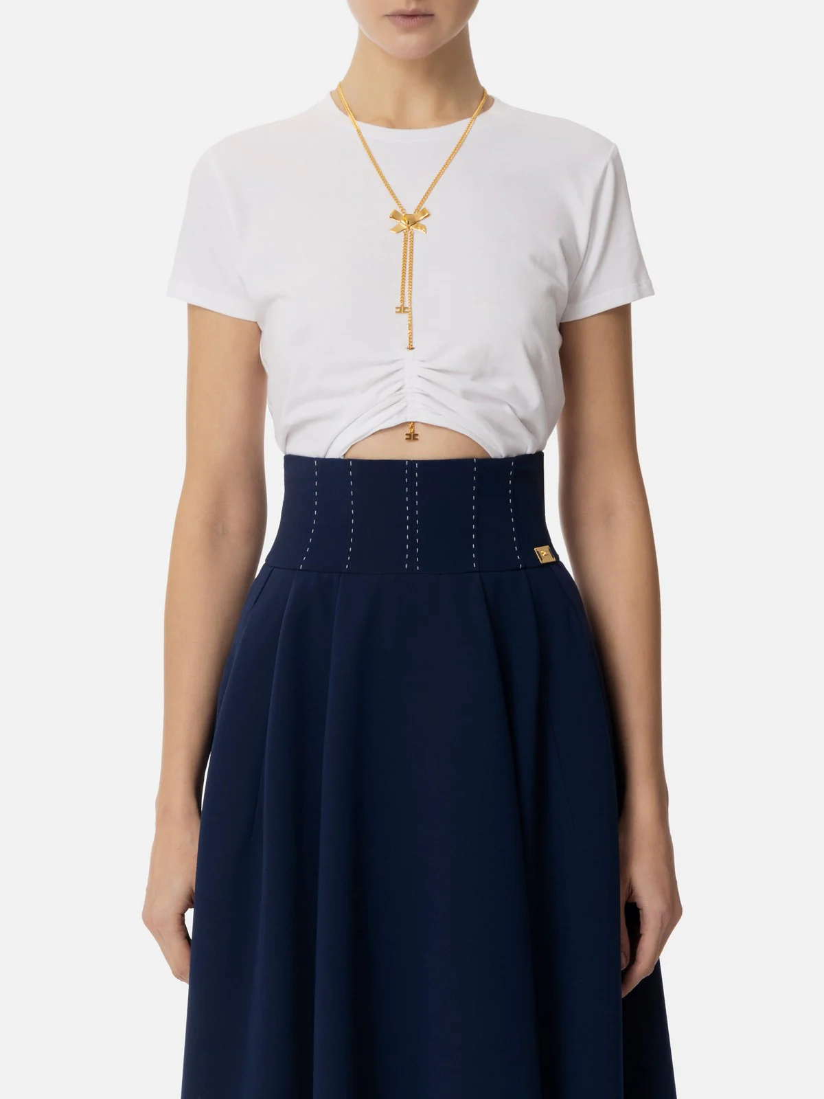 ELISABETTA FRANCHI T-shirt Donna  MA00651E2-270 Bianco - Image 2