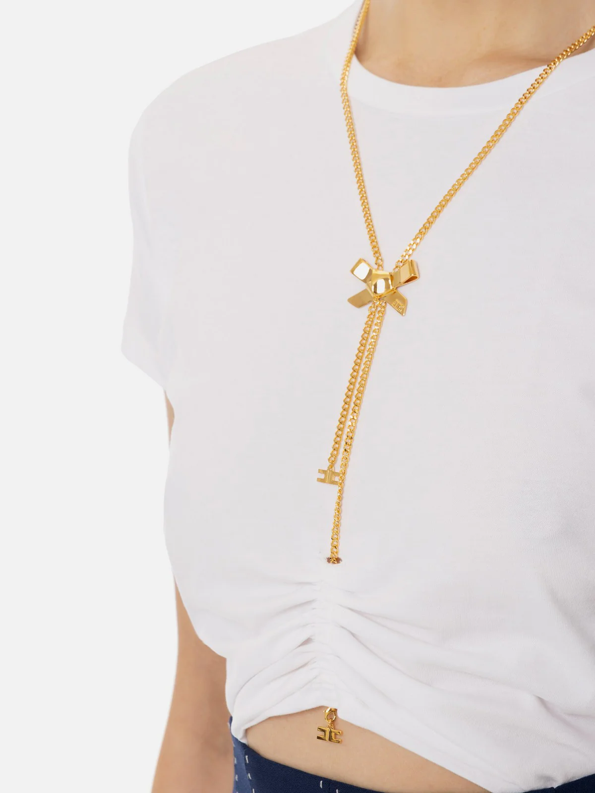 ELISABETTA FRANCHI T-shirt Donna  MA00651E2-270 Bianco - Image 3