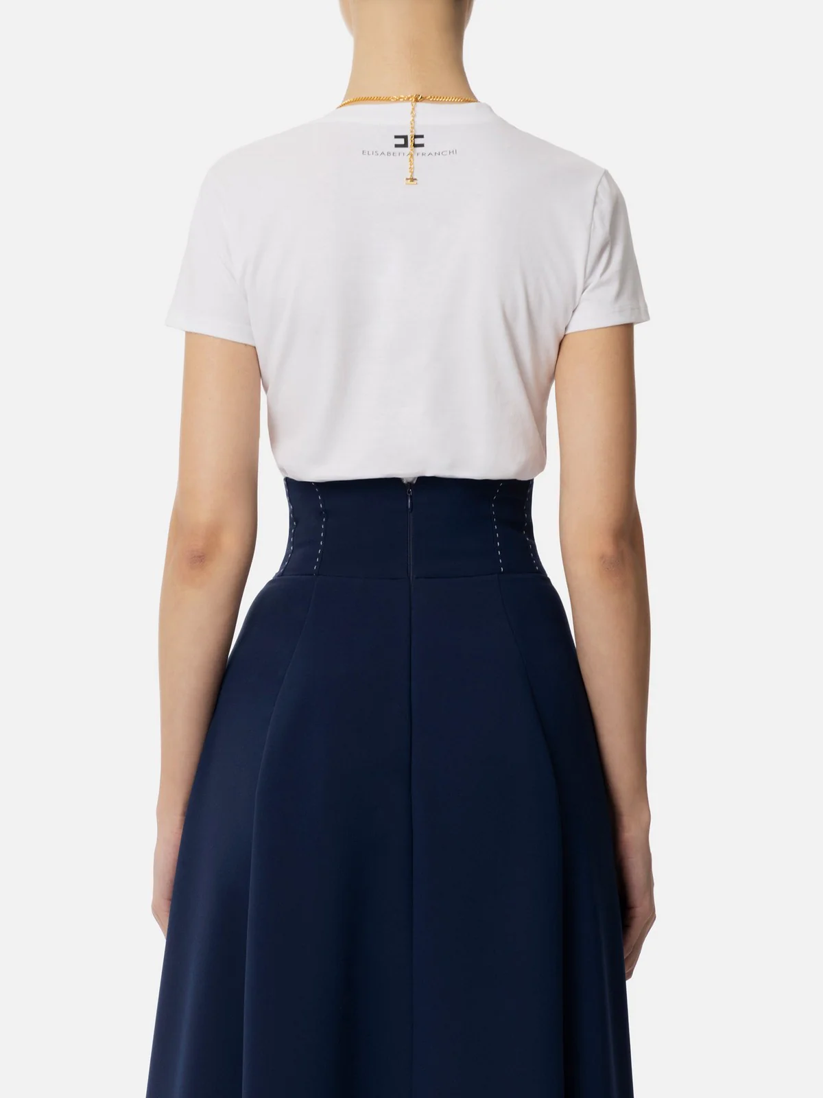 ELISABETTA FRANCHI T-shirt Donna  MA00651E2-270 Bianco - Image 4