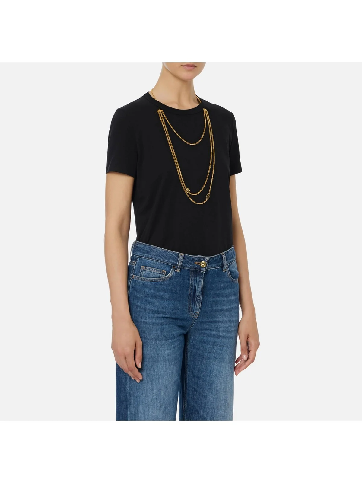 ELISABETTA FRANCHI T-shirt Donna MA00956E2 110 Nero - Image 2