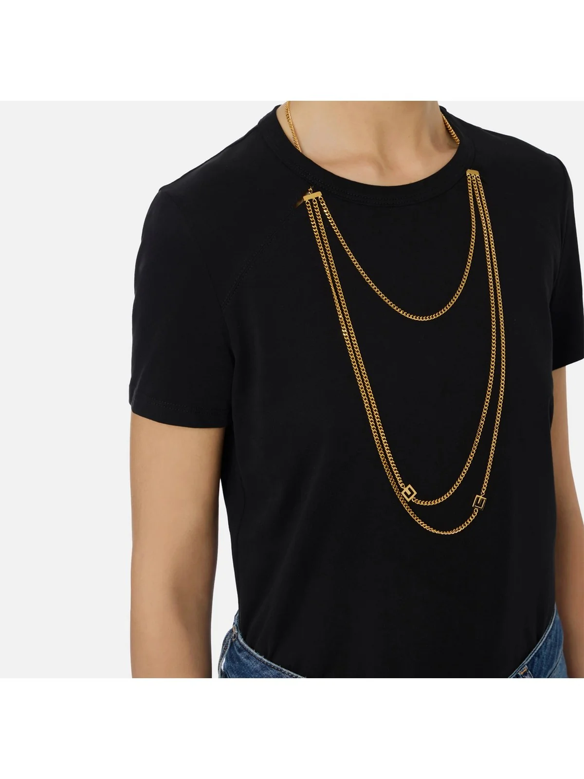 ELISABETTA FRANCHI T-shirt Donna MA00956E2 110 Nero - Image 3